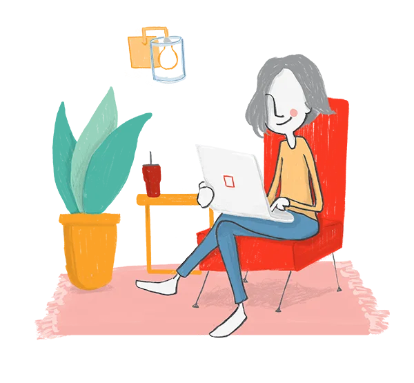 illustration of an occupational therapist learning online